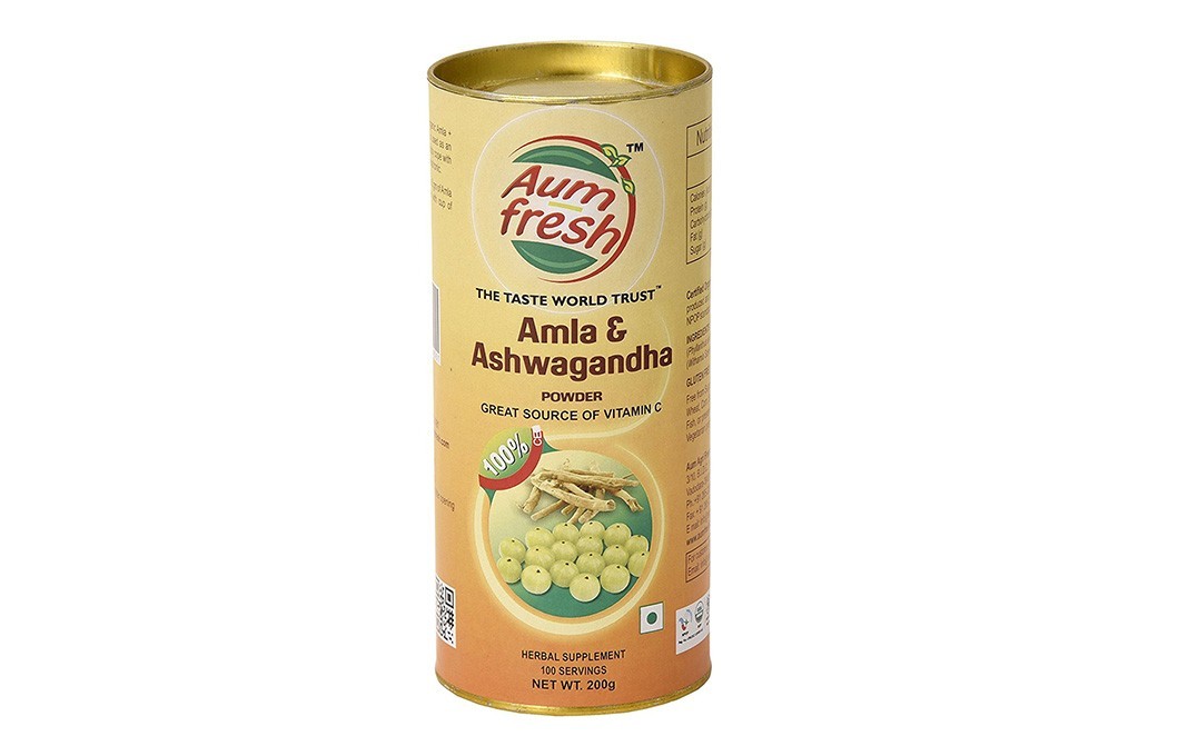 Aum Fresh Organic Amla & Ashwagandha Powder   Tin  200 grams